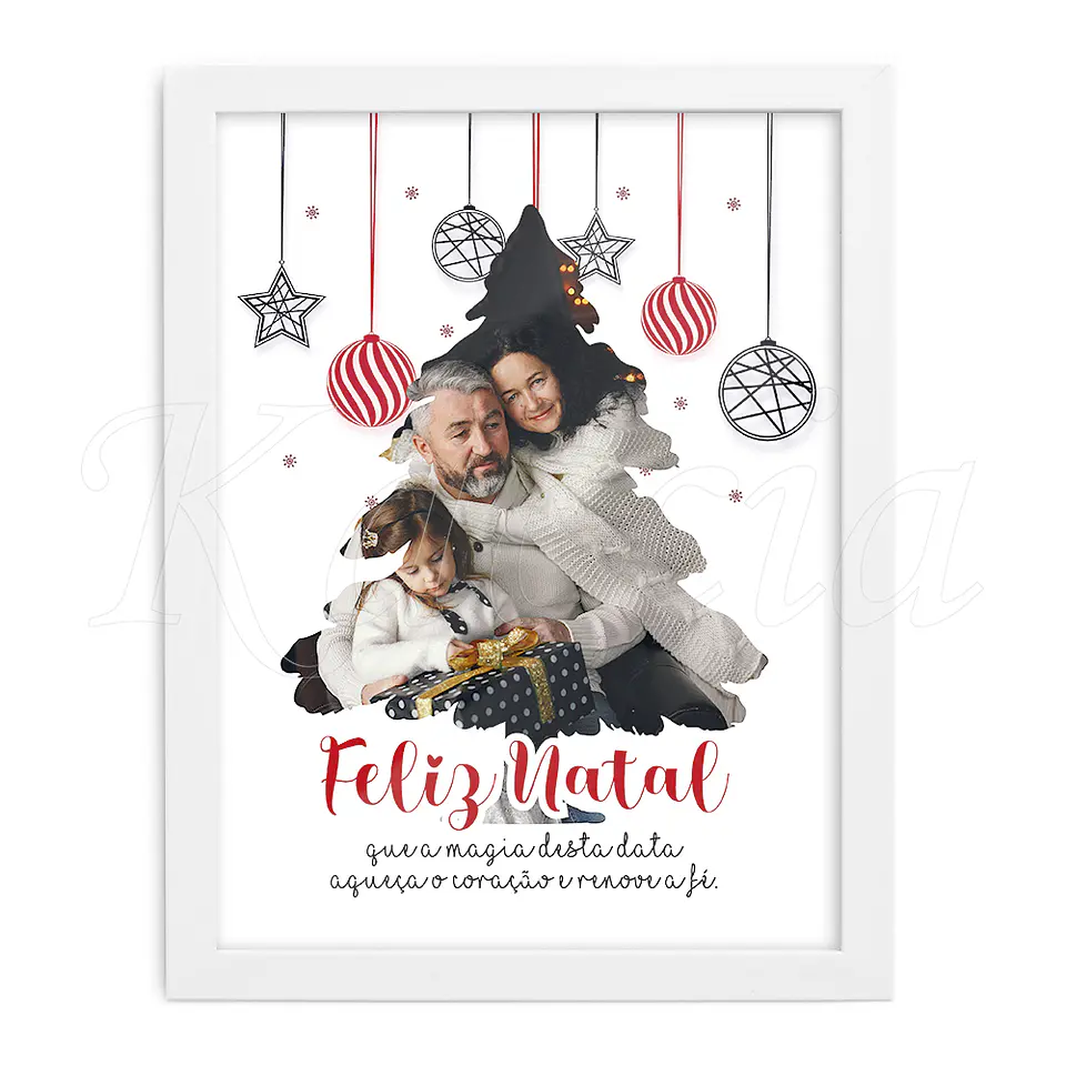Quadro Personalizado Árvore de Natal com Foto e Frase 3