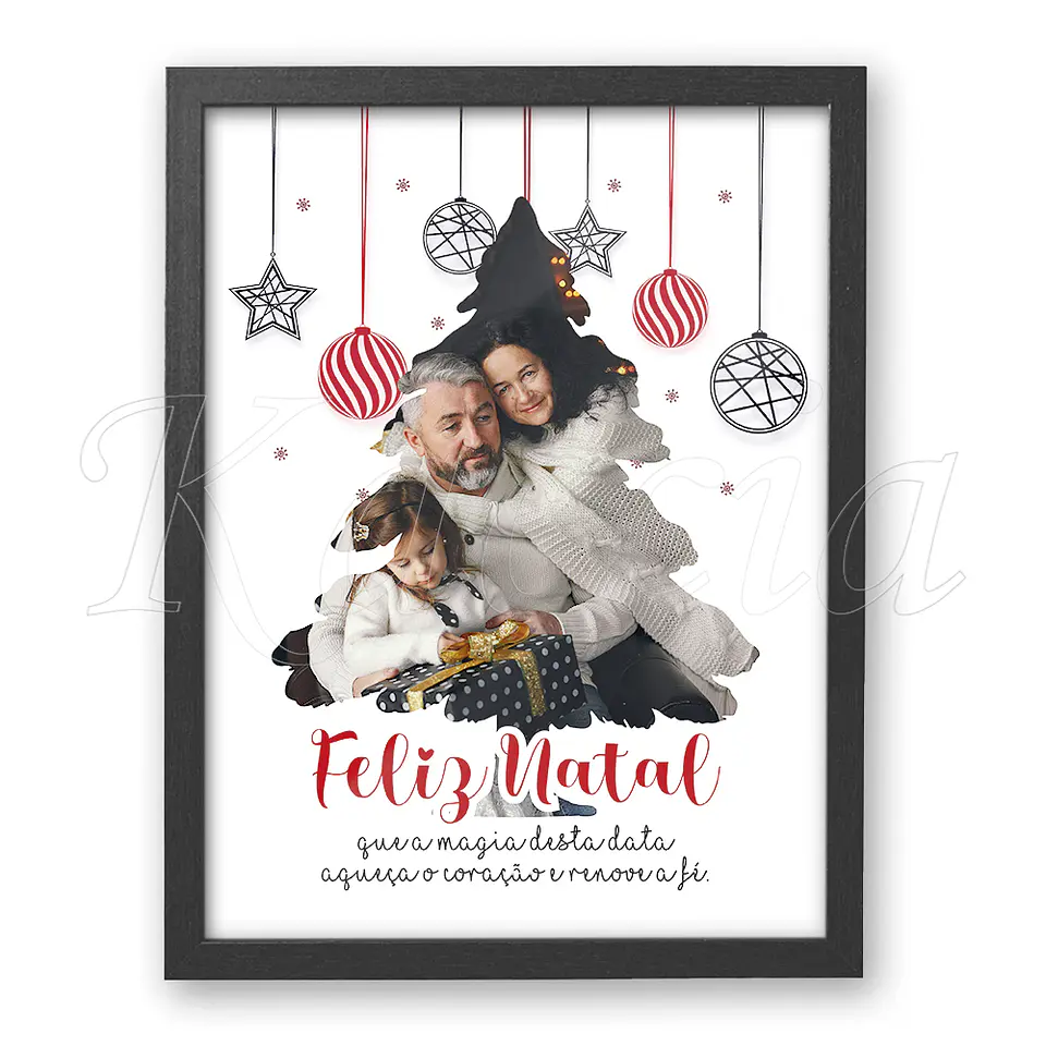 Quadro Personalizado Árvore de Natal com Foto e Frase 4
