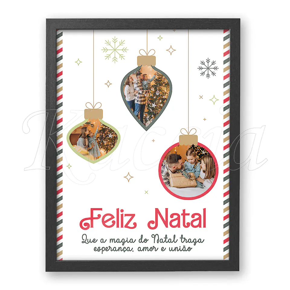 Quadro de Natal Personalizado com Foto em Bolas de Natal 4