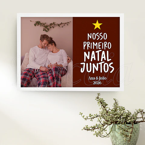 Quadro Personalizado Nosso Primeiro Natal Juntos