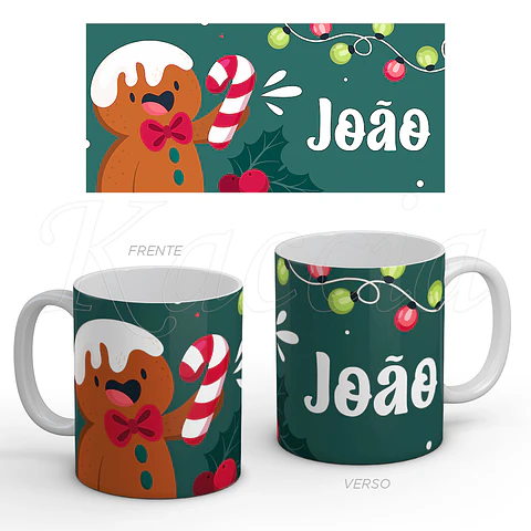 Caneca Personalizada Bolacha de Gengibre com Nome
