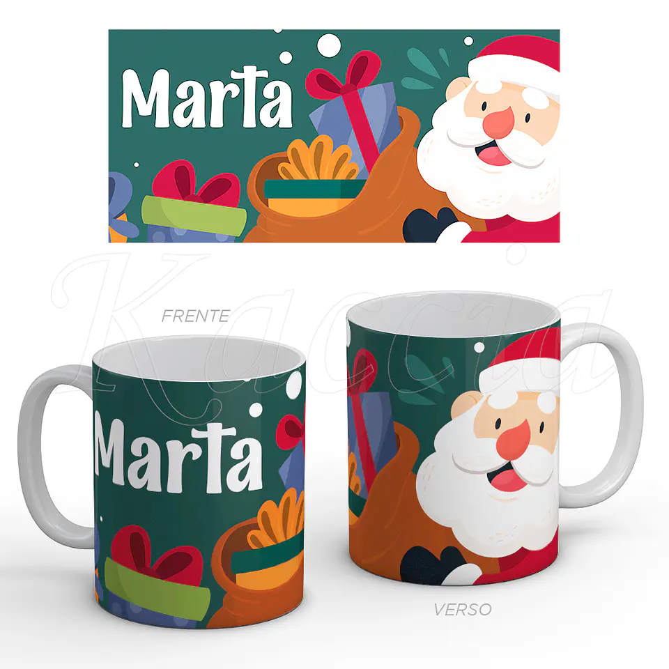 Caneca Personalizada Pai Natal com Nome 1