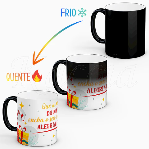 Caneca Natal "Que a Magia do Natal Encha o Seu Coração de Alegria e Amor"