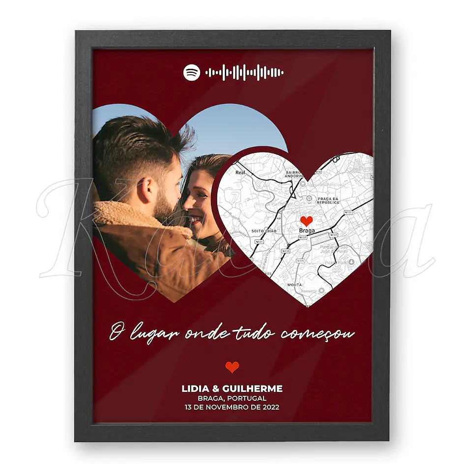 Quadro Spotify Personalizado Mapa do Nosso Amor 3
