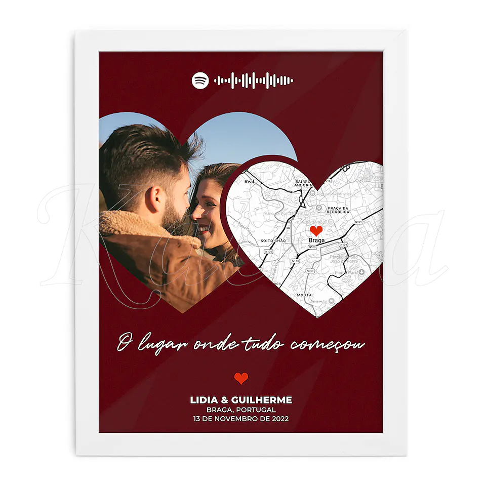 Quadro Spotify Personalizado Mapa do Nosso Amor 4