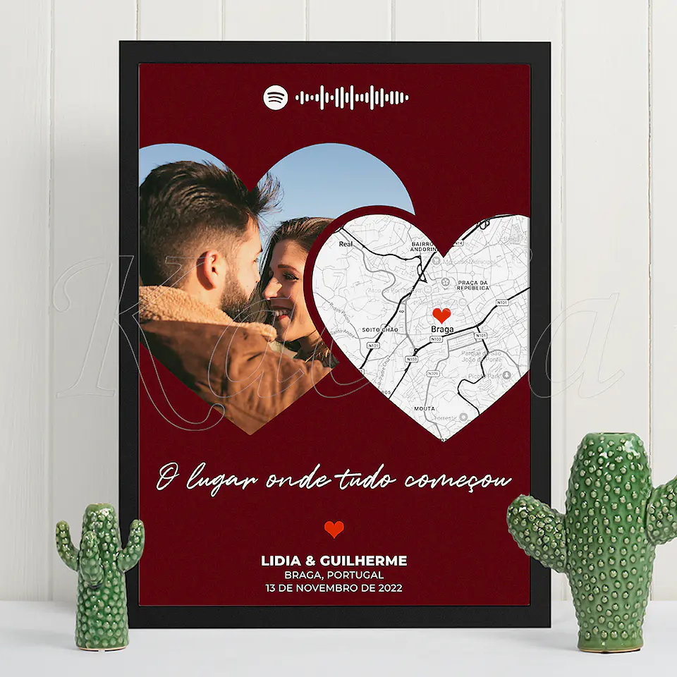 Quadro Spotify Personalizado Mapa do Nosso Amor 1