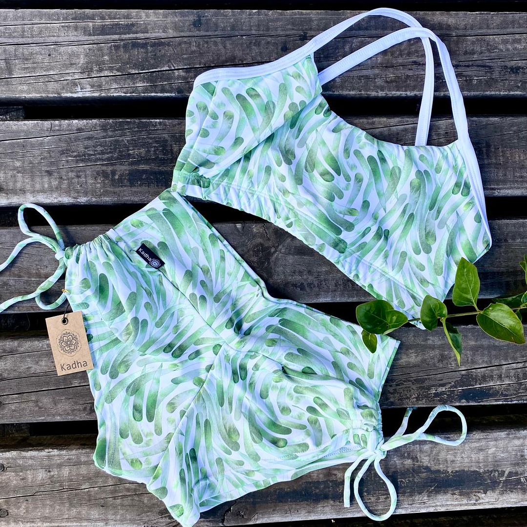 Short Hot Yoga Aqua Green 1