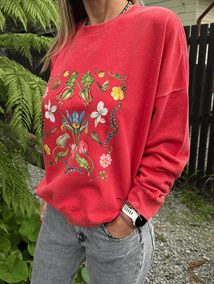 Poleron Flowers Cuello Redondo