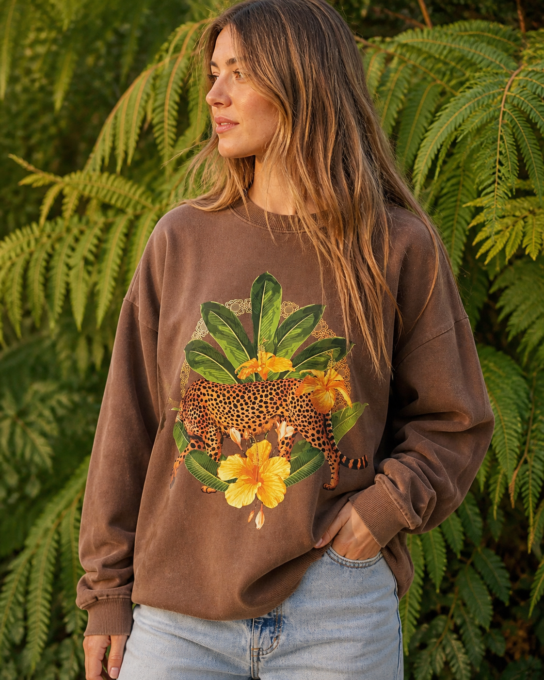 Polerón Cheetah Cuello Redondo