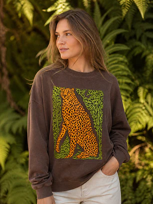 Polerón Cheetah green Cuello Redondo