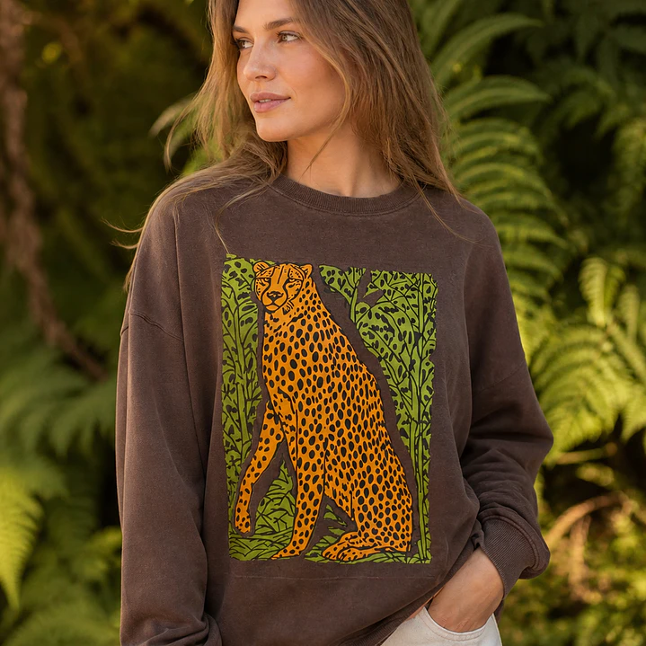 Polerón Cheetah green Cuello Redondo 1