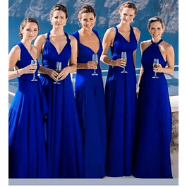 Vestidos Multiforma Largo con Abertura, Vestido Multiuso, Azul Rey, Kadrihel.