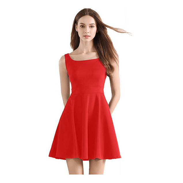 Vestido Corto Acampanado Corte Franelilla Talla Plus Kadrihel