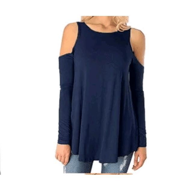 Blusa Suelta Manga Hueco Larga Casual. Talla Pluss Kadrihel Modelo T027