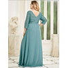 Vestido Largo Blusa Cuello en V Ideal para Galas, Fiesta, Matrimonio Kadrihel Modelo ML23