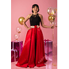 Conjunto De Falda De Razo Crop Top De Encaje Brillante Ideal Para Fiesta Gala Quince Años (NO INCLUYE EL CINTURON)