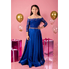 Vestido Largo Falda de Razo Ideal Para Gala Fiestas Matrimonios. Modelo N024 (NO INCLUYE CINTURON)