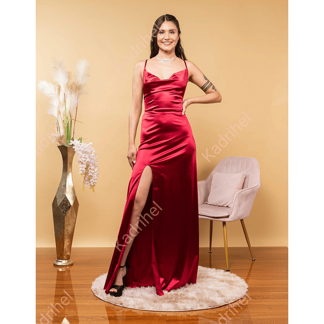 Vestido Largo Abartura En Pierna Ideal Para Gala Fiesta Graduacion Matrimonio Modelo ML83