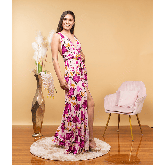 Vestido Multiforma, Multiuso  Estampado Ideal Para Fiesta Damas De honor, Matrimonio. Tallas Pluss Kadrihel