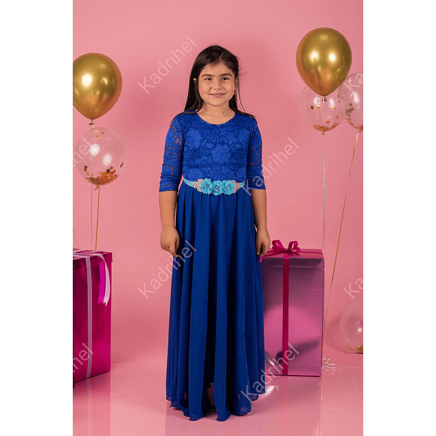 Vestido Largo de Niña Juvenil Ideal Para Cumpleaños Fiesta Gala Matrimonio N014 (NO INCLUYE CINTURON)