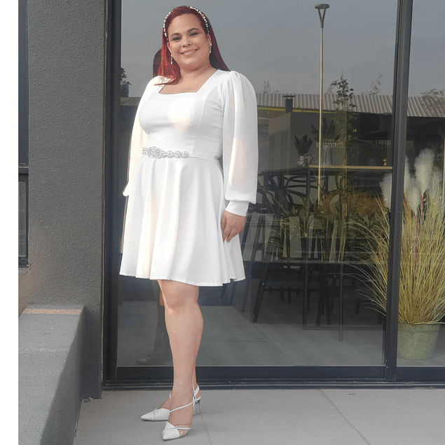 VESTIDO DE NOVIA ACAMPANADO MARCA KADRIHEL PLUS SIZE BODA MATRIMONIO MOD-SN04 (NO INCLUYE CINTURON)