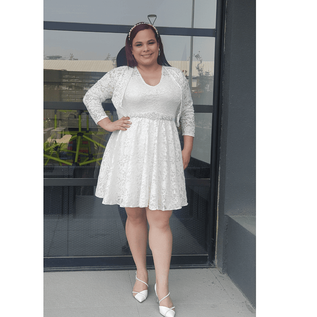 VESTIDO DE NOVIA MAS TAPADO MARCA KADRIHEL PLUS SIZE BODA MATRIMONIO MOD-SN37 (NO INCLUYE CINTURON)