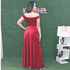 Vestido Largo Rojo de Terciopelo Ideal Gala Graduación Matrimonio Tallas Plus Kadrihel Modelo Julieta