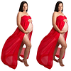 Vestido Largo Straple Para Embarazadas Ideal Para Sesión De Fotos. Talla Plus Kadrihel Modelo E006