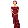 Vestido Sirena De Encaje Para Embarazadas Ideal Para Fiestas Baby Shower Boda. Talla Plus Kadrihel Modelo E009