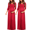 Vestido Largo De Embarazada Cruzado En Busto Ideal Para Fiesta Baby shower Casual. Tallas Plus Kadrihel Modelo E028