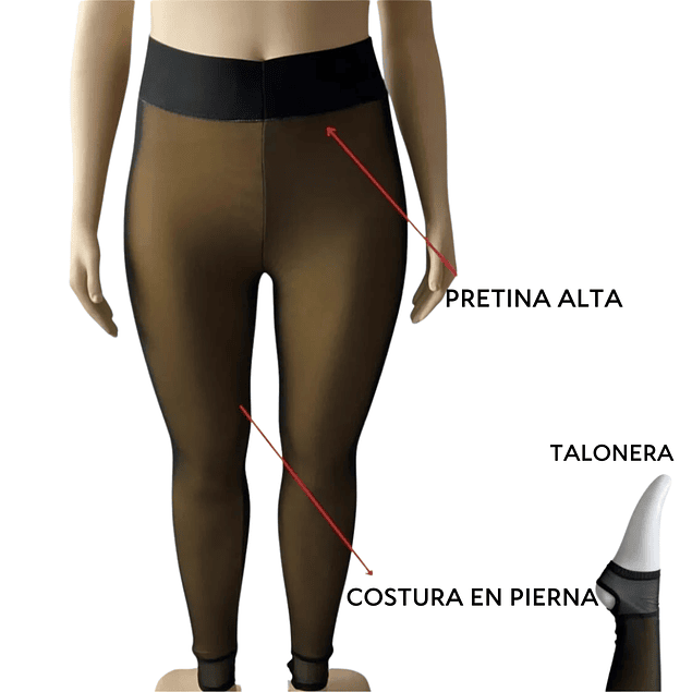 Calzas Medias Leggins Con Polar Efecto Piel Otoño Invierno. Kadrihel