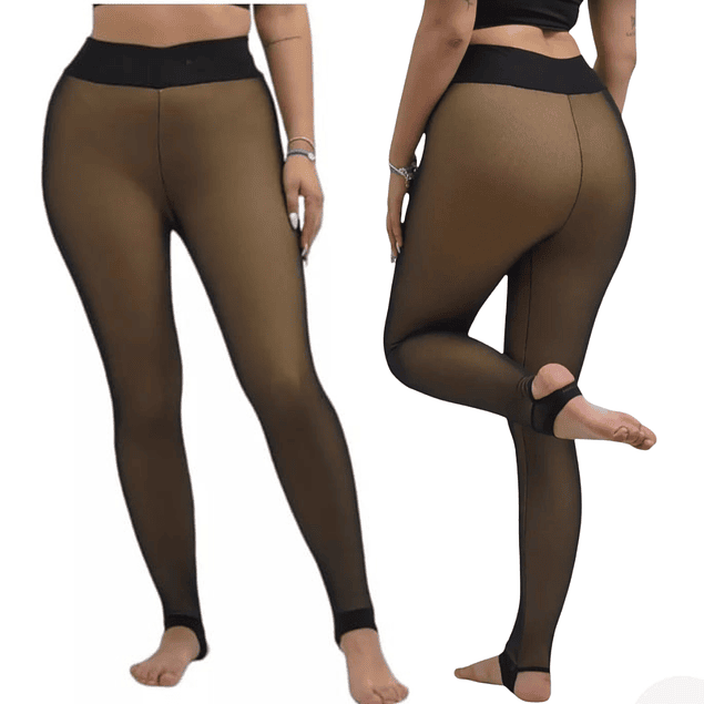 Calzas Medias Leggins Con Polar Efecto Piel Otoño Invierno. Kadrihel