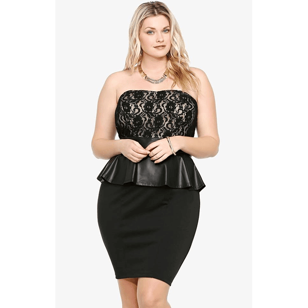 Vestido Semiformal Con Peplum, Elegante Ideal para Gorditas Tallas plus Kadrihel