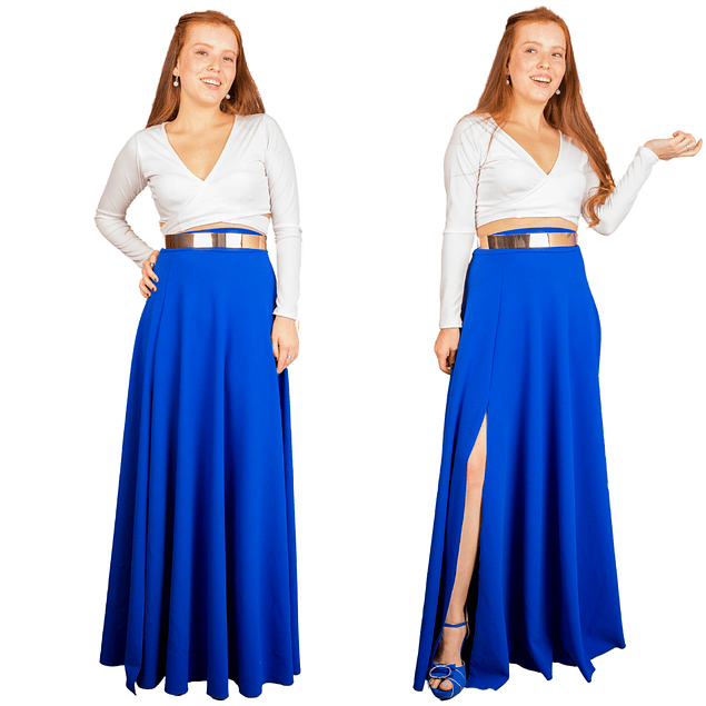 Set de maxi falda con crop top conjunto sexy vestido de fiesta kadrihel