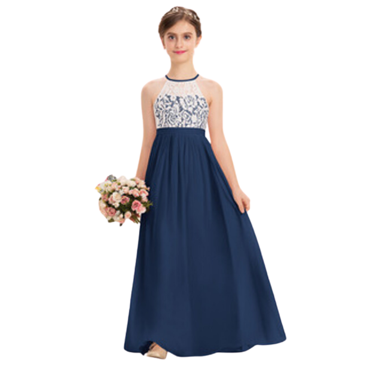 Vestido Largo Vestidos Para NiÃ±as En Color Azul Rey Vestido Largo