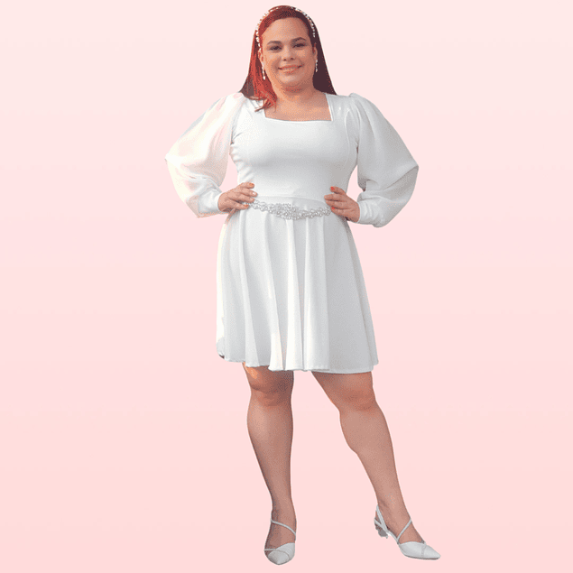 VESTIDO DE NOVIA ACAMPANADO MARCA KADRIHEL PLUS SIZE BODA MATRIMONIO MOD-SN04 (NO INCLUYE CINTURON)