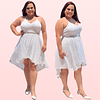 VESTIDO DE NOVIA ASIMETRICO PLUS SIZE BODA MATRIMONIO MOD -SN43  (NO INCLUYE CINTURON)