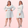 VESTIDO DE NOVIA CORTO MARCA KADRIHEL PLUS SIZE BODA MATRIMONIO MOD-SN45 (NO INCLUYE CINTURON)