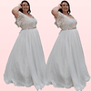 VESTIDO DE NOVIA LARGO MARCA KADRIHEL PLUS SIZE BODA MATRIMONIO MOD-SN75 (NO INCLUYE CINTURON)