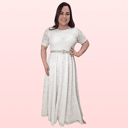 VESTIDO DE NOVIA LARGO MARCA KADRIHEL PLUS SIZE BODA MATRIMONIO MOD-SN192 (NO INCLUYE CINTURON 