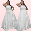 Vestido De Novia Largo Modelo SN72 Ideal Matrimonio Boda Tallas Plus Kadrihel (No Incluye Cinturón)