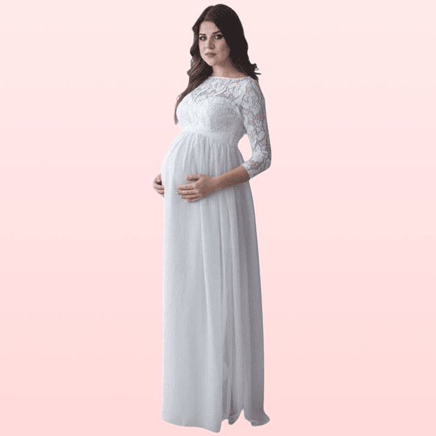 Vestido Largo De Embarazada Idea Matrimonio Boda Baby Shower. Tallas Plus Kadrihel Modelo E052