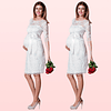 Vestido De Encaje Para Embarazada Ideal para Matrimonio Boda Civil Fiesta. Tallas Plus Kadrihel Modelo E037
