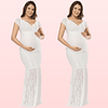 Vestido de Embarazada Tipo Sirena Ideal Para Matrimonio Boda Baby Shower. Tallas Plus Kadrihel Modelo E009