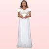 Vestido Largo Falda de Gasa Maternal Con Abertura Ideal Para Boda Matrimonio Baby shower. No Incluye Cinturon Modelo E060