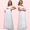 Vestido Largo Falda de Gasa Maternal Ideal Para Boda Matrimonio Baby Shower. No Incluye Cinturon Modelo E061