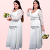 Vestido Largo De Novia Ideal Para boda Matrimonio Tallas Plus Kadrihel. (no incluye cinturón) SN170