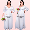 Vestido Largo Falda de Gasa Cruzado en Busto Ideal Para boda Tallas Plus Kadrihel. SN169
