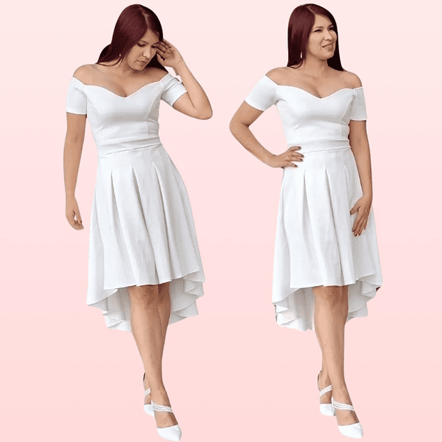 VESTIDO DE NOVIA ASIMETRICO MARCA KADRIHEL  PLUS SIZE BODA MATRIMONIO MOD-SN15