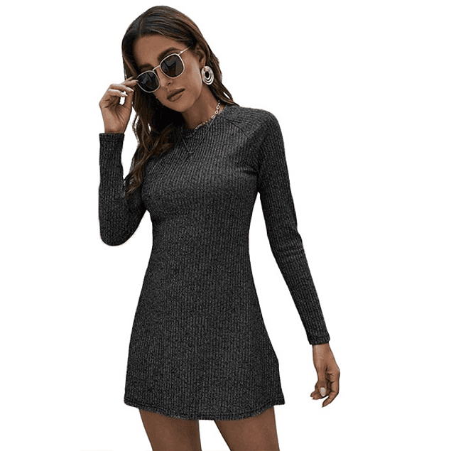 Vestido Casual Manga Larga Ideal Para Otoño Invierno Bucanera. Tallas Plus Kadrihel Modelo I038